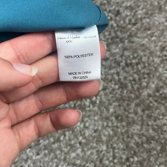 House of Harlow 1960 x Revolve Brena Dress Midi Blue Keyhole Boho Size Medium - Picture 10 of 13